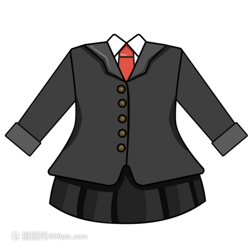 女生动漫卡通矢量校服